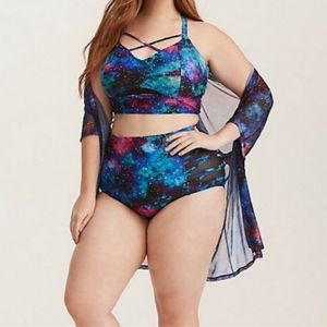 NWOT Torrid Galaxy Print Swim Top